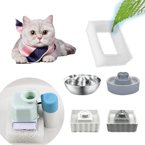 Filtros de esponja para fuente de gato 2L acero inox miniatura 3