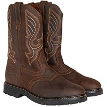 Cody James Mens Mustang Western Pull-On Work Boot Soft Toe - C9rr2
