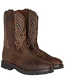 Cody James Men's Mustang Western Pull-On Work Boot Soft Toe - C9RR2 10.5 EE US