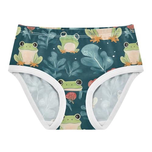 Wusikd Cute Funny Green Frog Girls' Underwear Cotton Girls Briefs Soft Toddler Underwear 2T