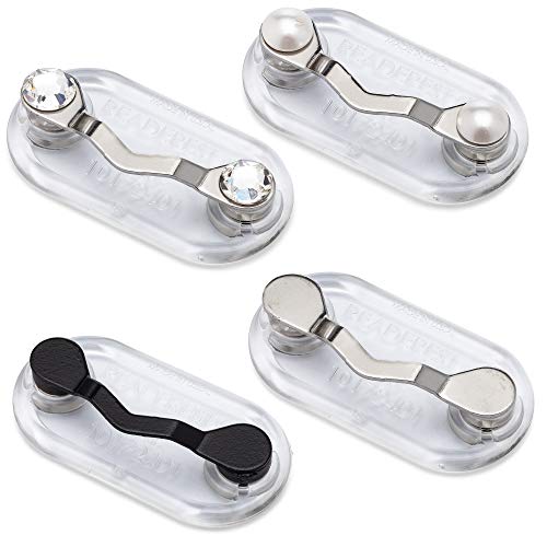 Readerest Magnetic Holders For Glasses, 3 Styles Stainless, W/Crystals, W/Pearls And Black, Eyeglass Magnets For Women And Men, Name Badge Holder, Pins Onto Your Shirt To Keep Your Glasses Safe #TOP22