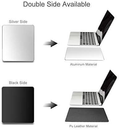 Hard Metal Silver Aluminum Mouse Pad Mat Ultra Thin Big XL Double Side Design Mouse Mat Waterproof Fast and Accurate Control for Gaming and Office(Large 11.81X9.45 Inch)