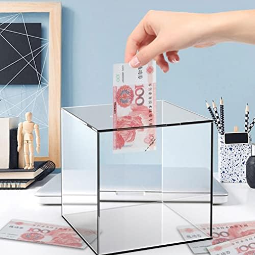 Toyvian Clear Piggy Bank Acrylic Money Bank Transparent Saving Coin Cash Pot Cash Container for Kids Boys Girls Adults, Personal Money Piggy Bank for Adults Kids Birthday Gifts