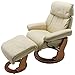 Produktbild Robas Lund Relaxsessel Winnipeg mit Hocker Leder Creme 89x 90-138x 105-115 cm