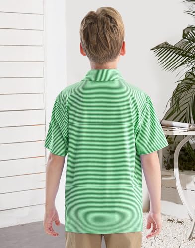 Image of Polo Shirts for Boys Golf Polo Shirt Short Sleeve Boys Performance Polo Dry Fit Stretch Collared UPF50+ Kids Golf Shirts