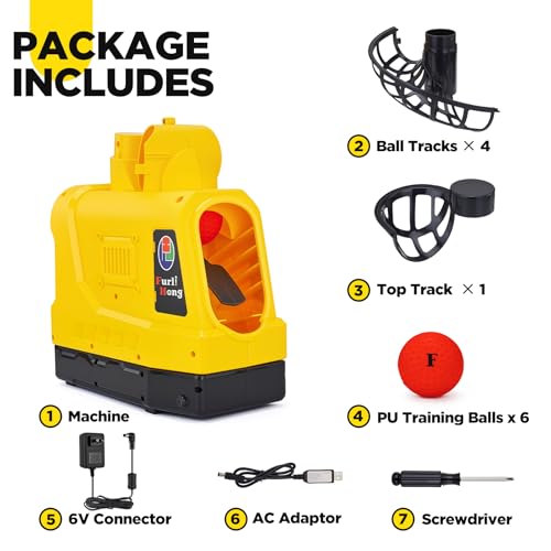 Furlihong 681TPCBH 4 in 1 Baseball Pickleball Tennis Cricket Toss Machine – Auto Oscillation, 4 Distance Gears, Adjustable Stand, Battery/AC/Power Bank Powered, for Beginners - Thumbnail 6