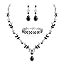 09-Necklace Earrings Bracelet Set-Black Silver-Tone