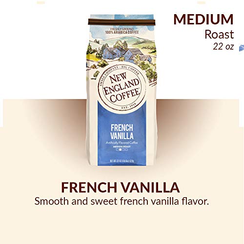 New England Coffee French Vanilla Medium Roast Ground Coffee 22 Oz. Bag #TOP3