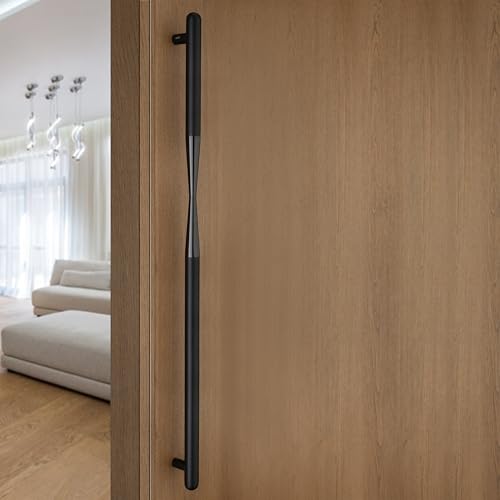 LAPO Luxury Stainless Steel Door Handle, Black Finish Pull-Push Handle for Main Doors, Durable & Stylish Design for Hotel & Resort Entrances, 3 Year Warranty (Pack of 1)