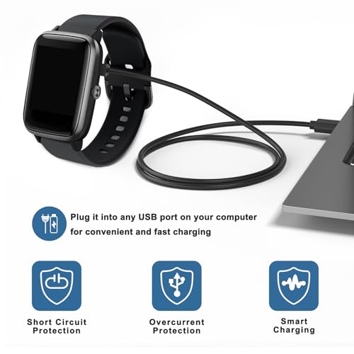 Image of Tobfit Smart Watch Universal Charger 2 Pin Magnetic, Smartwatch Accessories 2 Pin Magnetic Suction Charger for Smart Watch /Fitness Tracker, Cable Contact Pin Spacing Compatible 7.62mm