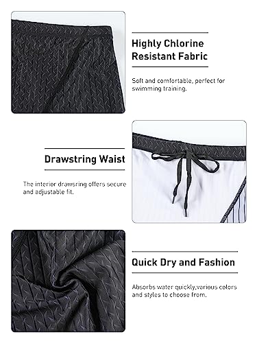 K898 Men's Swim Jammers Upf50+, Swim Training Printed Jammer Swimsuit Endurance Compression For Men (Geometry Strip, S) #TOP1