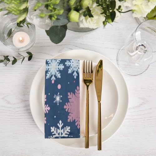 Servilletas de Tela con Copos de Nieve Multicolor Set de 6 miniatura 6