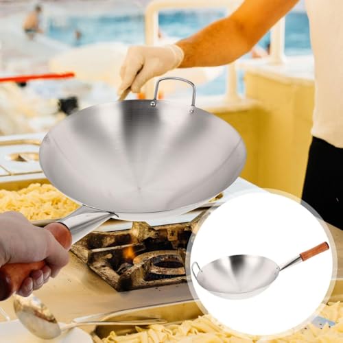 Wok de acero inoxidable base curva 38 cm miniatura 5