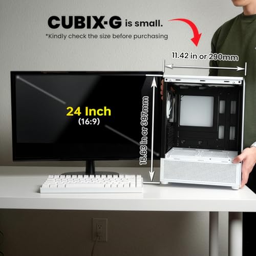 Image of Zalman CUBIX-G Micro-ATX PC Case, MATX Case with 3 X 120mm FRGB Fans Pre-Installed, Panoramic View Tempered Glass Panels, USB Type-C Port, Fits up to 280mm GPUs, Black