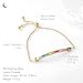Amberta Lumini Women 925 Sterling Silver Rainbow Bracelet: Gold Colorful Tennis Bracelet