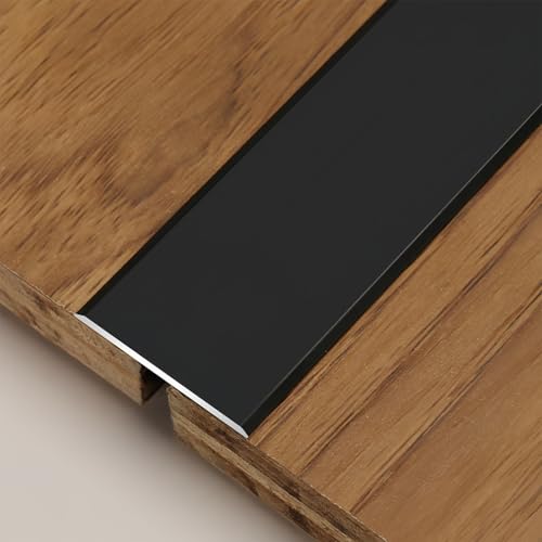 CMJYMX Umbral de desnivel del suelo – 90 cm tira de transición de aluminio, perfil de transición para suelos, irregularidades del suelo y laminados (negro, 1,20 cm)