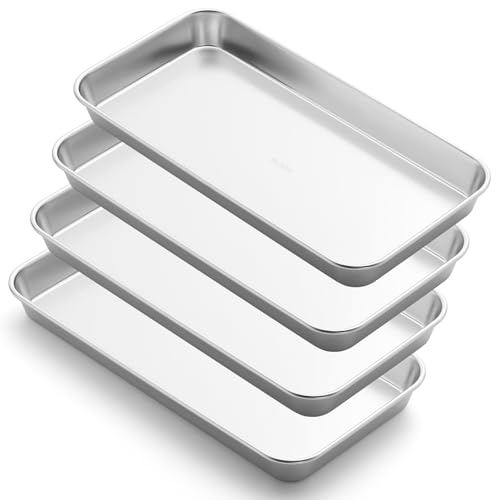 Image of JMU Medical Surgical Stainless Steel 100 Pcs, 8.74 inch x 4.49 inch x 0.87 inch Dental Lab Instrument Trays, Flat Tray