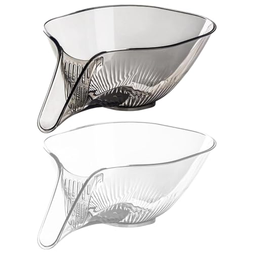Mini Scolapasta Viola Con Doppi Manici - Colino In Plastica 19x14,8x7,5cm Per Lavare Riso, Frutta E Verdura - 6