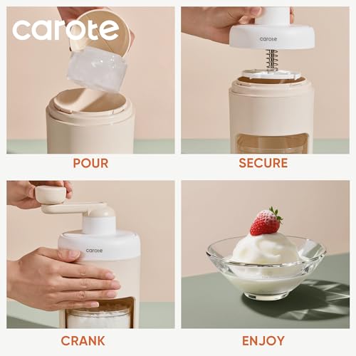 image for CAROTE Shaved Ice Machine, Manual Ice Shaver Machine Snow Cone Machine