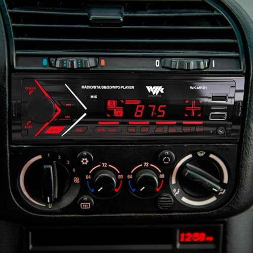 Som Automotivo Bluetooth USB SD Card Rádio FM App Iluminação 7 Cores