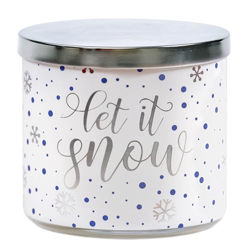 Snowflakes Candle, Let it Snow Winter Scented Candle, Large 3 Wicks, 14 oz Snowflakes