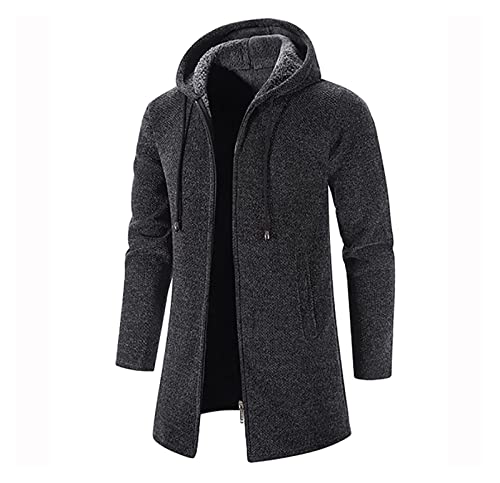 SIYAN Abrigo Clásico Con Capucha For Hombre Chaquetas De Invierno De Ajuste Regular Chaqueta Informal Hasta La Rodilla Abrigo Cálido For Negocios Ocio Gabardina Chaqueta S-5XL(Dark grey,XXL)