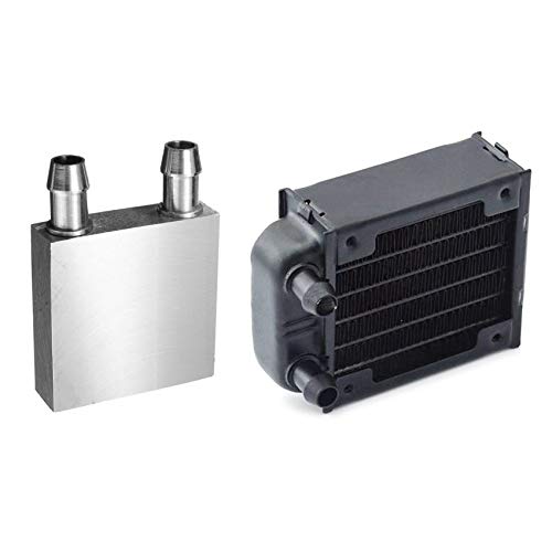 GEEKEN 1 unids aluminio agua refrigeración bloque 40x40x12mm enfriador y 1 unids PC agua refrigeración aluminio radiador multi-canales 60mm