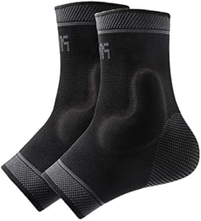 Protle Foot Socks Ankle Brace Compression Support Sleeve with Silicone Gel - Boosts Recovery from Joint Pain, Sprain, Plantar Fasciitis, Heel Spur, Achilles tendonitis (Large, Pair-Black)