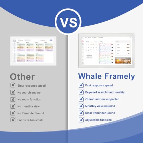 Whale Framely Digital Wall Calendar 21.5 Inch Large, Smart Family Schedule & Chore Chart, IPS FHD Touchscreen Wall Planner with Auto-Rotate, Wall Organizer, Gift for Women/Men，Father/Grandpa by YENOCK - Image 4