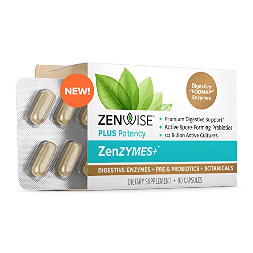 Zenwise Ultimate Enzymes, Probiotics & Prebiotics - Best Daily Digestive, Immune & Flora Support for Men & Women - Enzyme Blend & Botanicals + Clinically Studied Probiotic for Gut Health - 90 Capsules