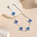 TICVRSS Clover Bracelet for Women Adjustable Sliver Chain Bracelet Lucky Fashion Simple Bracelets Jewelry Gifts Trendy for Women (blue)