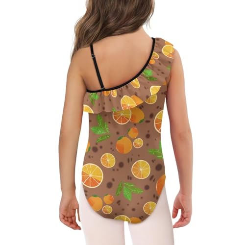 UNICEU Cute Animal Print Swimsuits for Girls Ruffle One Shoulder Swimwear Breathable Adjustable Strap Bathing Suit4