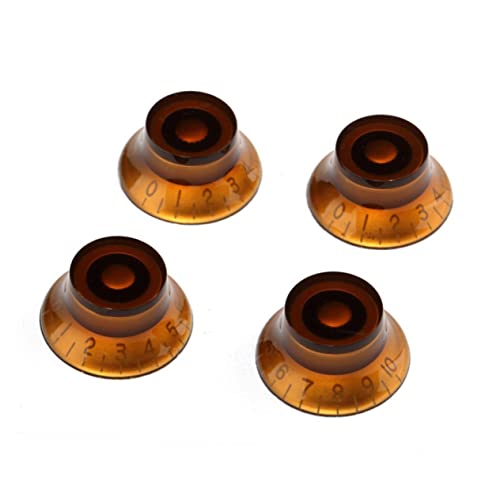 FUNOMOCYA Bass Guitar Hardware Knobs Amber Plastic Knobs for Guitar Amp Effect Pedal Control