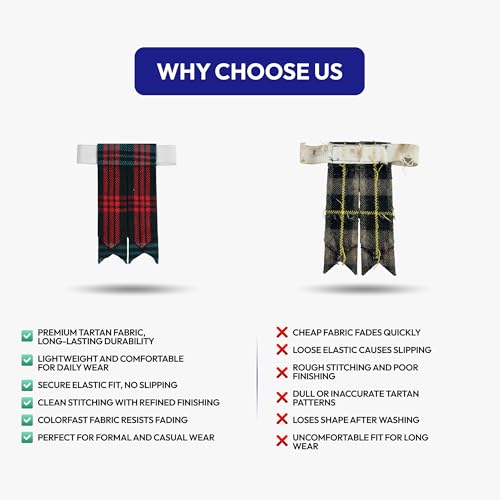 Image of Scottish Tartan Kilt Flashes with Elastic Adjusters