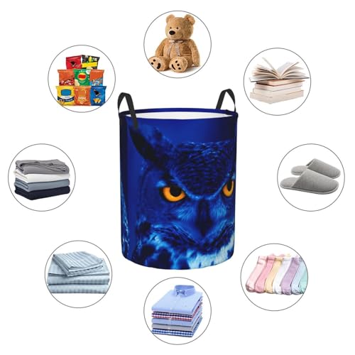 Panier à linge hibou bleu : rangez vos couvertures facilement - 7