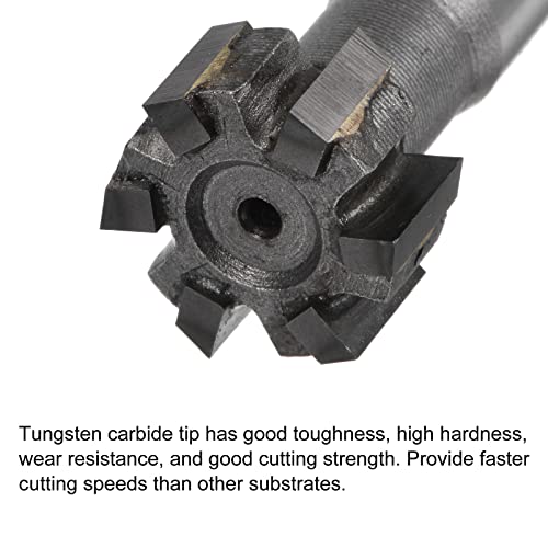 Image of uxcell T-Slot Milling Cutters, 10mm Depth 20mm Cutting Dia 12mm Shank Tungsten Carbide Tip 6 Flutes T Slot End Mill for Stainless Steel Copper Aluminum