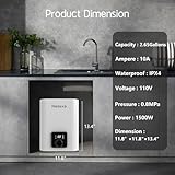 2.65 Gallon Electric Mini Tank Water Heater, 110V 1500W Instant Hot Water Heater, Compact Electric Storage Water Heater, Point of Use On Demand Under Sink Water Heater for Home Kichen Bathroom - Image 3