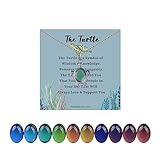 AINILOVE Ocean Color Changing Necklace Temperature Sensing Necklace Color Changing Mood Jewelry for Women Sea Animal Lover Gifts (Sea Turtle Necklace)