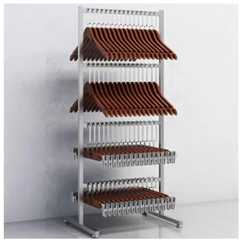 Perchero móvil con 4 ruedas, soporte de almacenamiento multifuncional para lavandería, centro comercial, tienda especializada, organizador de toallas, bufandas, pantalones