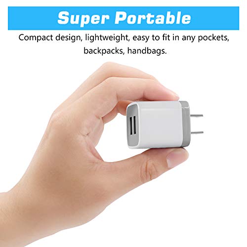 X-EDITION USB Wall Charger,4-Pack 2.1A Dual Port USB Cube Power Adapter Wall Charger Plug Charging Block Cube for Phone 8/7/6 Plus/X, Pad, Samsung Galaxy S5 S6 S7 Edge,LG, Android (White)