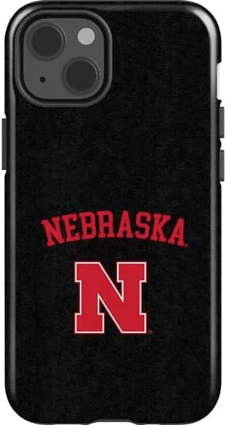 Skinit Impact Phone Case Compatible with iPhone 14 - Officially Licensed University of Nebraska Collegiate Text Black Design