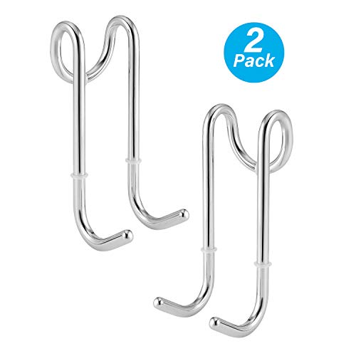 Simtive Chrome-Plated Shower Door Hooks, Over Door Hooks for Bathroom Frameless Glass Shower