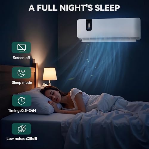 Image of YITAHOME 24000 BTU Mini Split AC /Heating System 20 SEER2 12000 BTU*2 Set | 12000 BTU WiFi Enabled 115V Dual Zone Ductless Air Conditioner with 2 Outdoor Units,Enable Different Modes Simultaneously