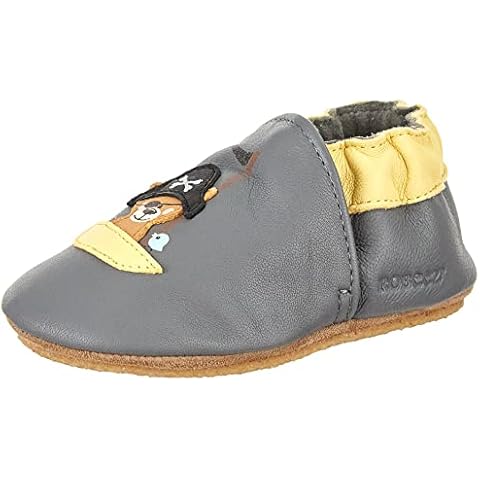 Robeez Baby Boys Sea Bear CRP Crib Shoe, Dark Grey, 3 UK Child Cover