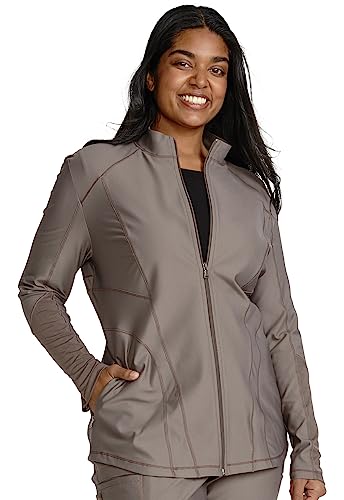 Amazon.com: Cherokee Women Zip Front Scrub Jacket With Mock Neck