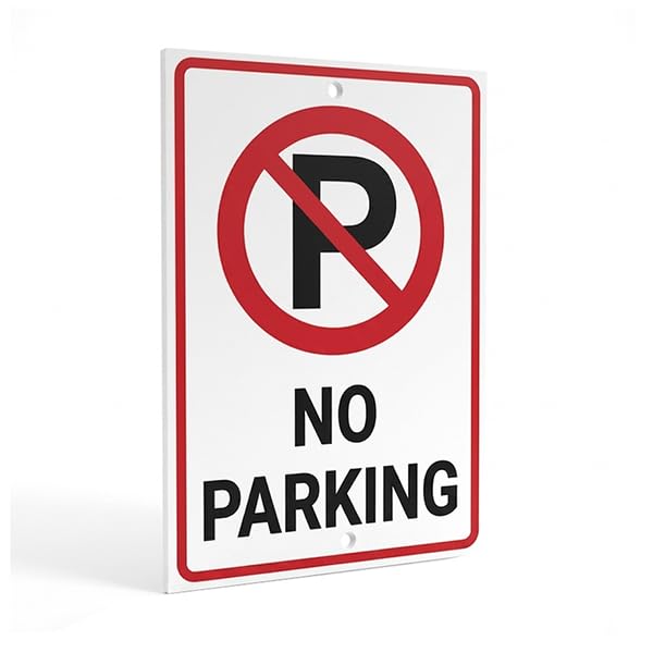 No Parking Sign Board 8 x 12 Inch | Waterproof Laminated Sign | 5mm Sun Board | 2 Pre-Drilled Holes with Cable Ties Included | Indoor & Outdoor Parking Notice Sign-image-32