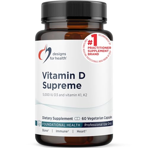 Designs for Health Vitamin D Supreme - Vitamin D 5000 IU with 2000mcg Vitamin K as MK4 for Bone...