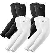 2 Paar Kühlung Armlinge UV-Schutz - Ice Silk Sonnenschutz Sleeves Schwarz Weiß UPF50+