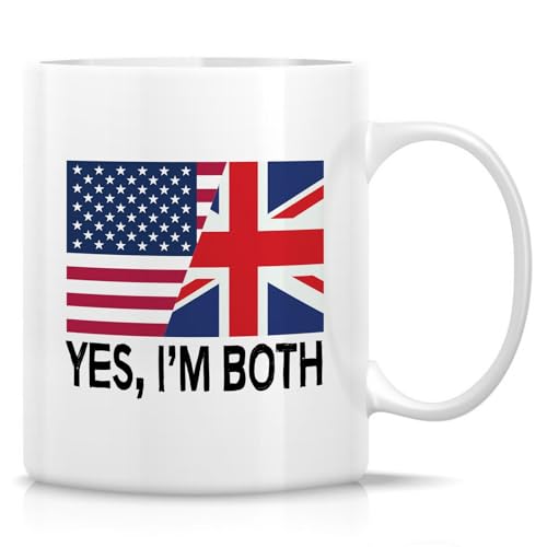 Retreez British American Mug 11oz Ceramic Dual Citizen Gift