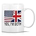 Retreez Funny British American Mug - UK USA Dual Citizen Gift - 11 Oz Ceramic Coffee Cup - USA United Kingdom Yes I'm Both Mug - Birthday, Appreciation, New Citizenship Gift for Friends and Coworkers